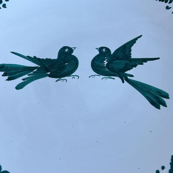 Italian blue birds fruit bowl bowl Labor Deruta hand painted Sbigolo Terrotte - Picture 3 of 16